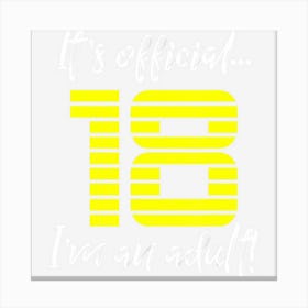 Funny 18th Birthday Gift Idea Or Boys Canvas Print