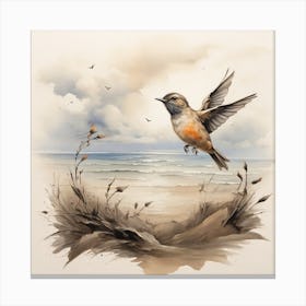 Bird On The Beach Canvas Print