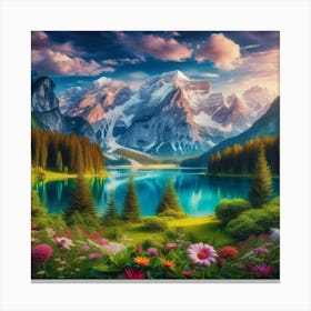 Lake In The Mountains 46 Canvas Print