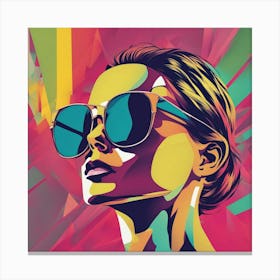 Portrait Of A Woman In Sunglasses Canvas Print