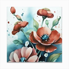 Watercolour Of Flowers Canvas Print
