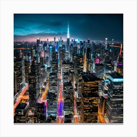 New York City At Night Canvas Print