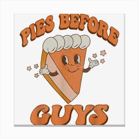 Groovy Retro Thanksgiving Pies Before Guys Canvas Print