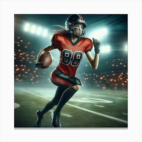 American Football Player Running 6 Canvas Print