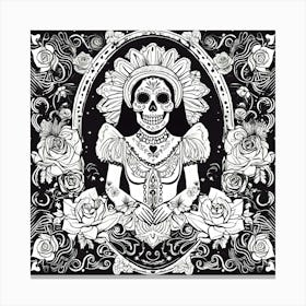 Day Of The Dead Skull Canvas Print