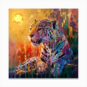 Leopard At Sunset Canvas Print