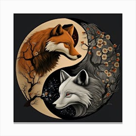 Yin Yang Fox Canvas Print