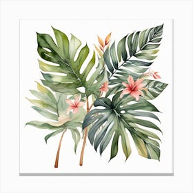 Abstraction with tropical leaf 7 Canvas Print