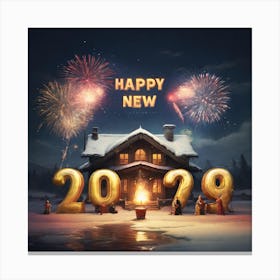 Happy New Year 2024 2 Canvas Print