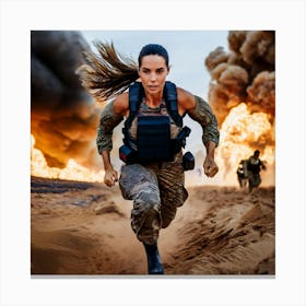 Army Woman in Battlefield 3 Canvas Print