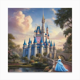 Disney World Cinderella Castle Florida Usa Art Print 1 Canvas Print