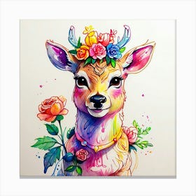 Watercolor Deer 1 Canvas Print