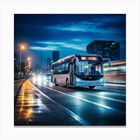 Bus Gasoline Urban Move Background Black Modern Europa Car Twilight Light Lamp Life Obs (13) Canvas Print