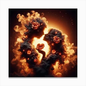 Flames Of Love Canvas Print