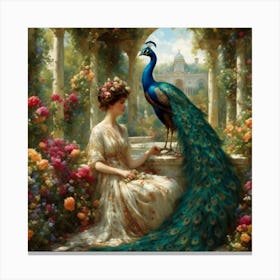 Her serene garden Canvas Print