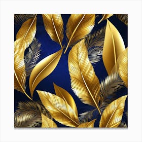 Gold Feathers Wallpaper Canvas Print