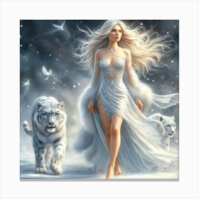 White Tiger 13 Canvas Print