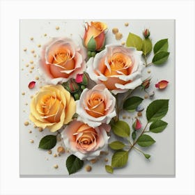Spring flowers on a bright white wall, 16 Canvas Print