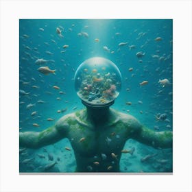 Underwater Man Canvas Print