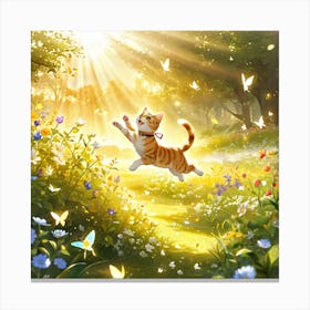 Cat In The Garden Canvas Print