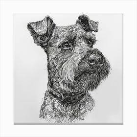 Cesky Terrier Dog Line Sketch 4 Canvas Print