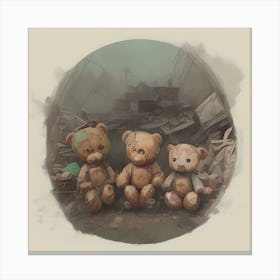Teddy bears and chaos Canvas Print