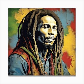 Bob Marley Square Art Print 1 Canvas Print