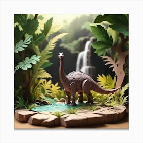 Dinosaur In The Jungle Canvas Print