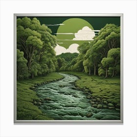 Lifelike Vision Green River Art 3 Canvas Print