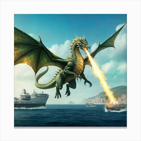 Rise Of The Green Dragons By Sea 1 Canvas Print