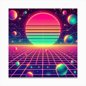 Retro Futuristic Elements,Retro Futuristic Background,Retro Futuristic Templates (4) Canvas Print