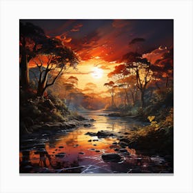 Sunset In The Jungle 1 Canvas Print