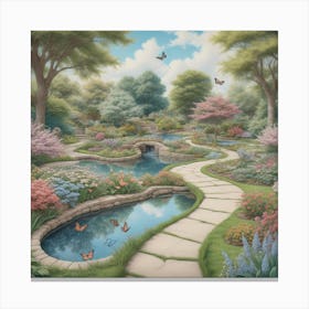 Butterfly Garden art Canvas Print