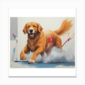 Golden Retriever Painting Canvas Print