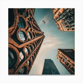 Aerial View Of Skyscrapers Canvas Print