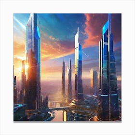 Futuristic Cityscape 82 Canvas Print