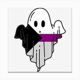 Cute Demisexual Ghost Spooky Halloween Funny Lgbtq Pride Canvas Print