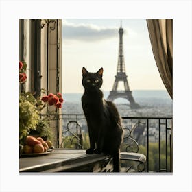 Cat In Paris Canvas Print
