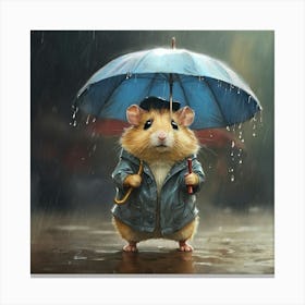 Hamster In The Rain Canvas Print