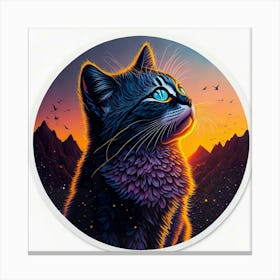 Cat Colored Sky (89) Canvas Print