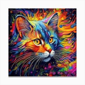 Colorful Cat Painting 6 Canvas Print