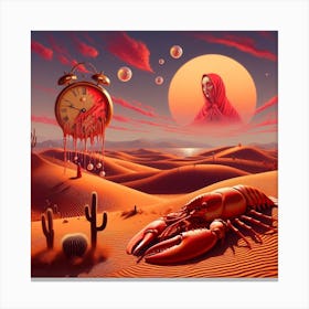 Lobster Dreams Dance Through Desert Sands 3 Canvas Print