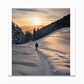 Walk In The Snow Canvas Print