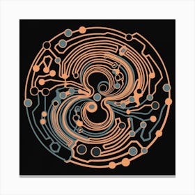 patterns resembling circuitry, representing the intersection of technology and nature 9 Canvas Print