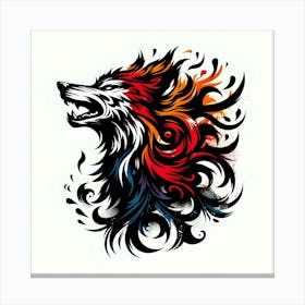 Wolf Tattoo Design Canvas Print