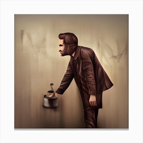 Man With A Bucket Canvas Print