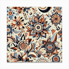 Floral Seamless Pattern 1 Canvas Print