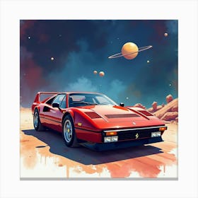 Ferrari 288 Gto In A Colorful, Watercolor Space View Canvas Print