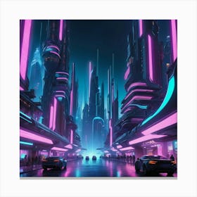 Futuristic City art print 4 Canvas Print