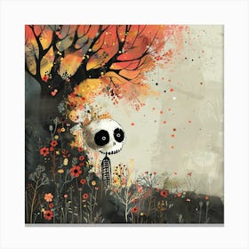 Skeleton In The Forest Canvas Print